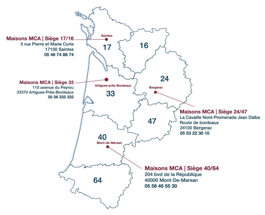 Les sièges départementaux Maisons MCA