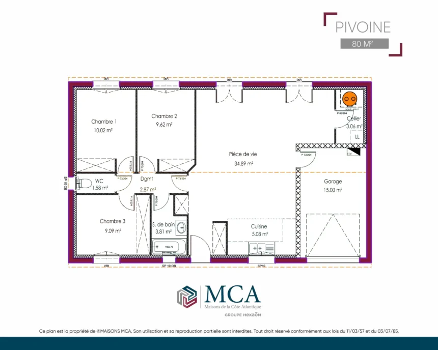 Pivoine - 80 m2