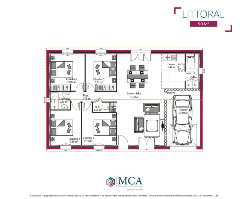 Plan maison 4 chambres