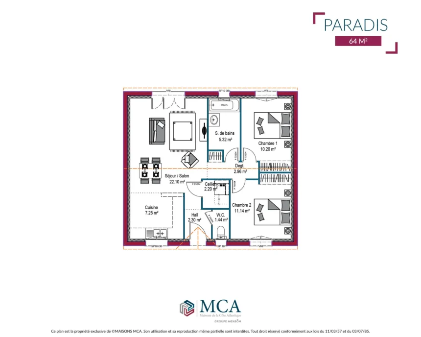 Paradis - 64 m2