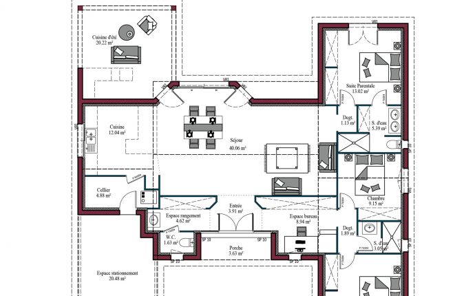 Plan maison Horizon | 122 m² | 3 chambres 